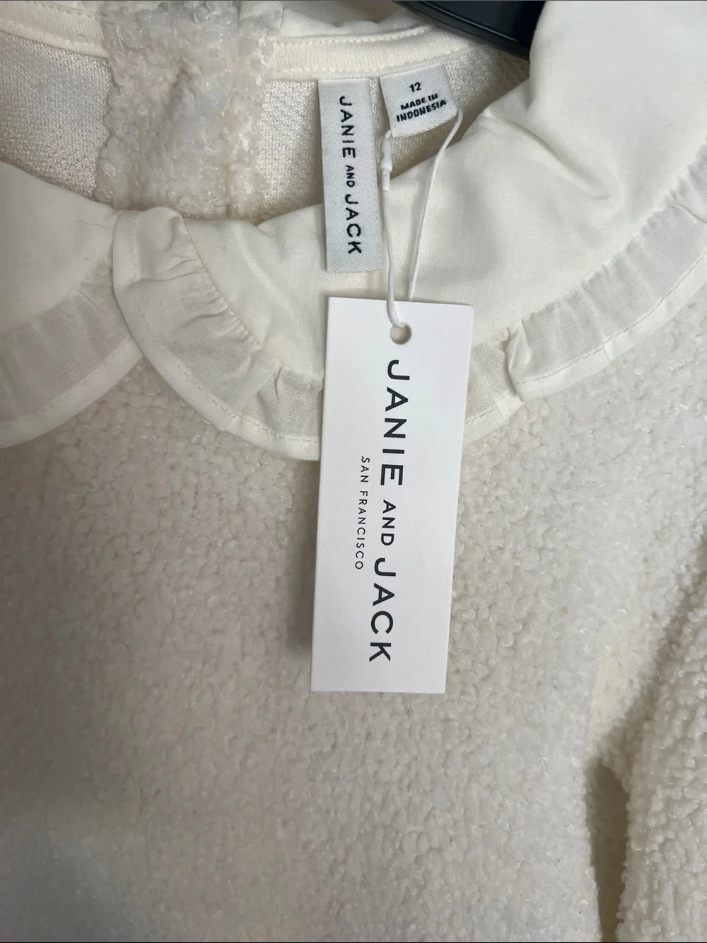 Janie and Jack Cream Sherpa Sweater